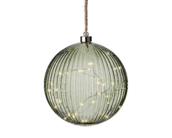 Sfera Luci Microled Verde e Bianco Con Luce Calda D20cm