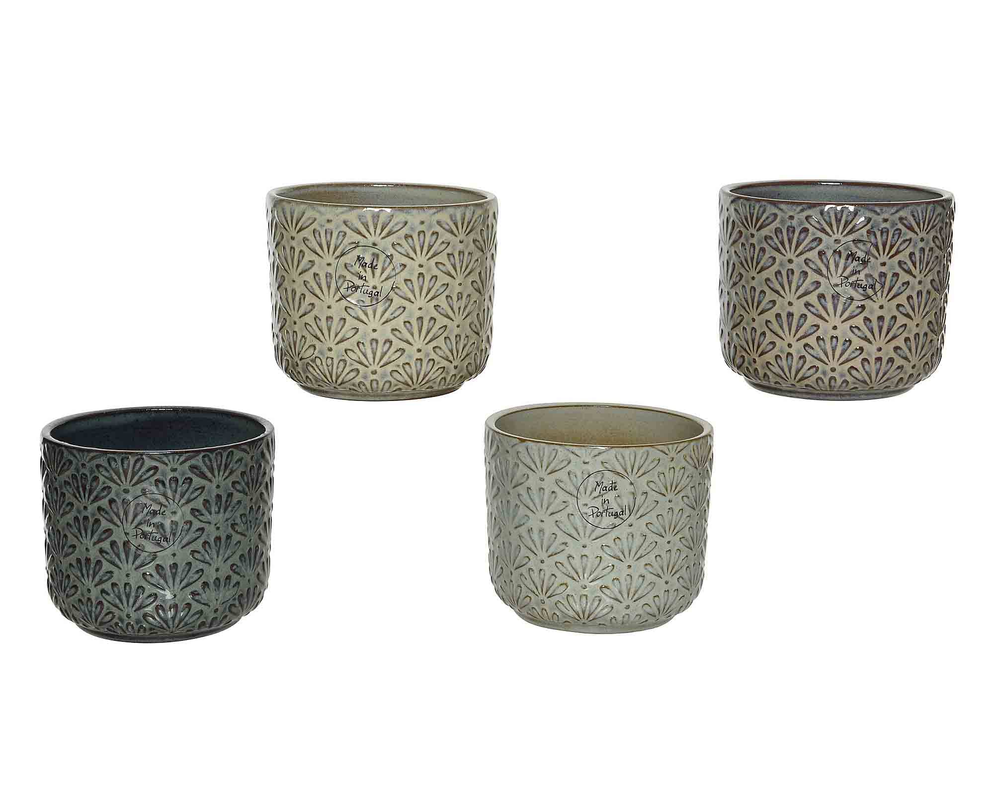 Cachepot Pratico con Fantasia Pavone Assortiti D8x9cm