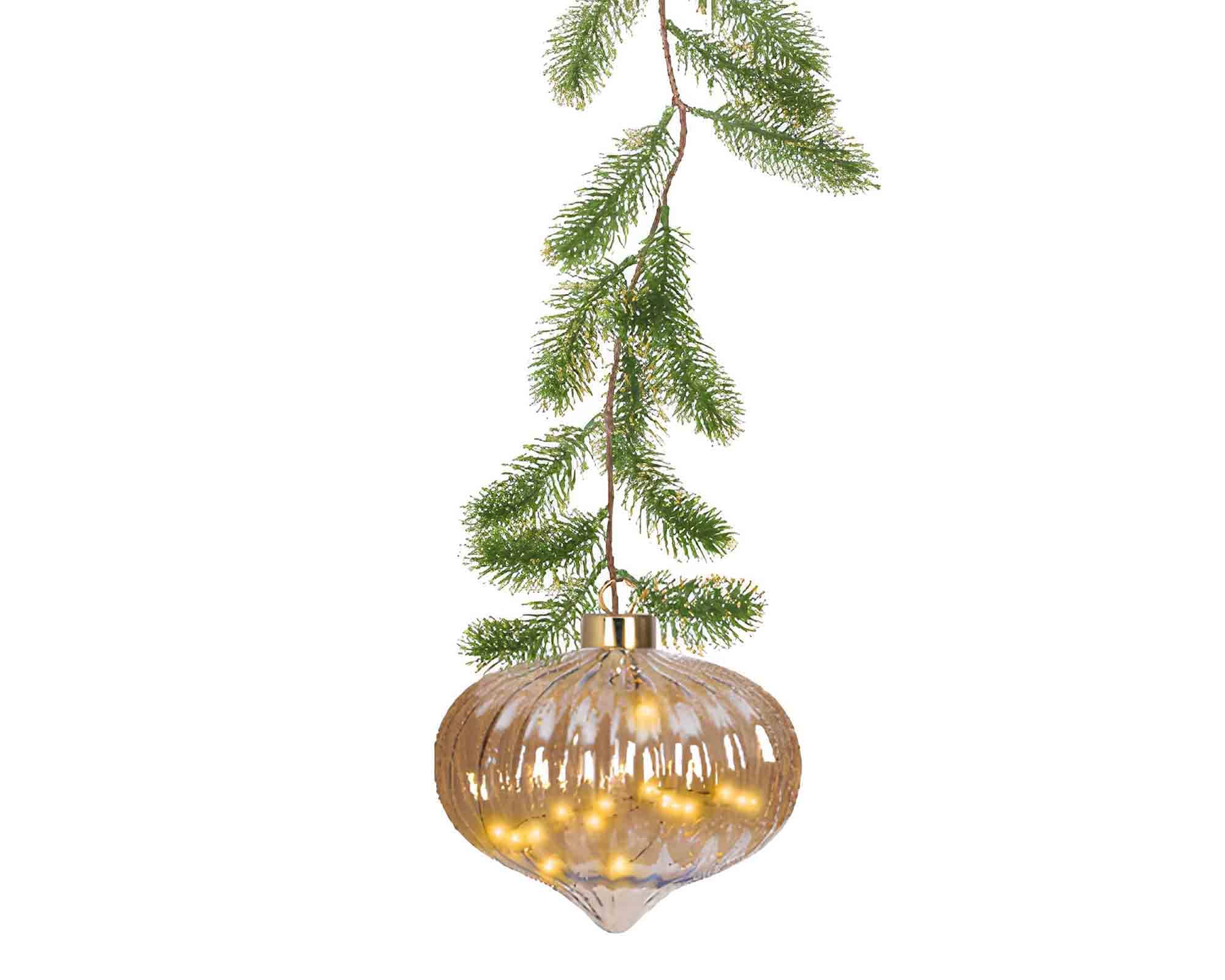 Sfera Luci Microled con Tralcio Ambra e Bianco D20x21cm - immagine 2