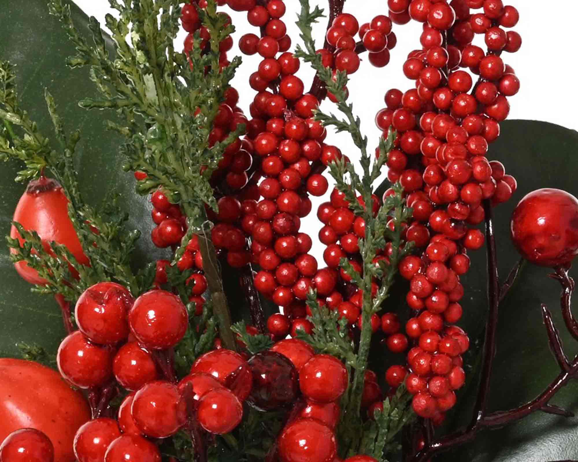 Decorazione Ramo con Frutti di Bosco Verde e Rosso 7x15x25cm - immagine 2