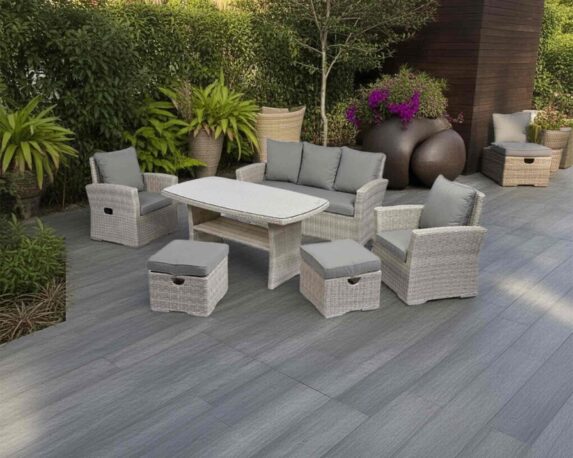 Set 6 Pz Salotto Pranzo Scenic Beige in Fibra sintetica