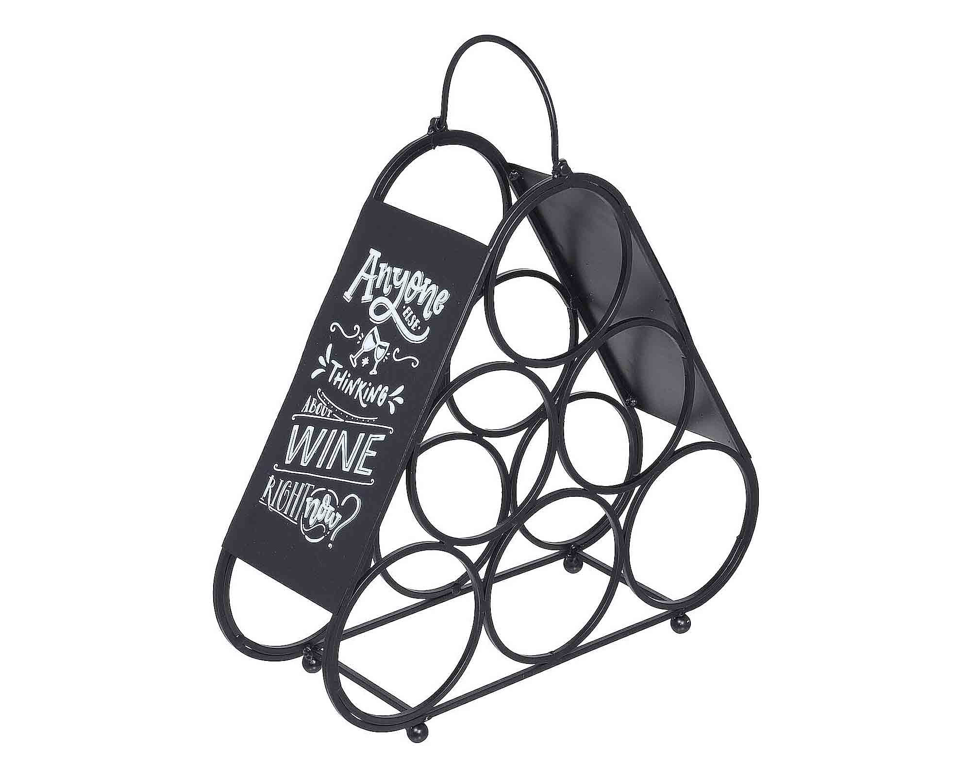 Portabottiglie con 6 Ripiani Nero 31x35 in Metallo