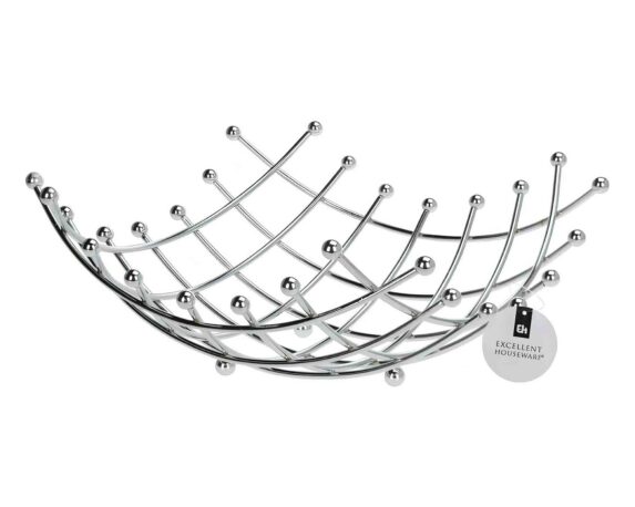 Cestino Cromo D31x14cm in Metallo