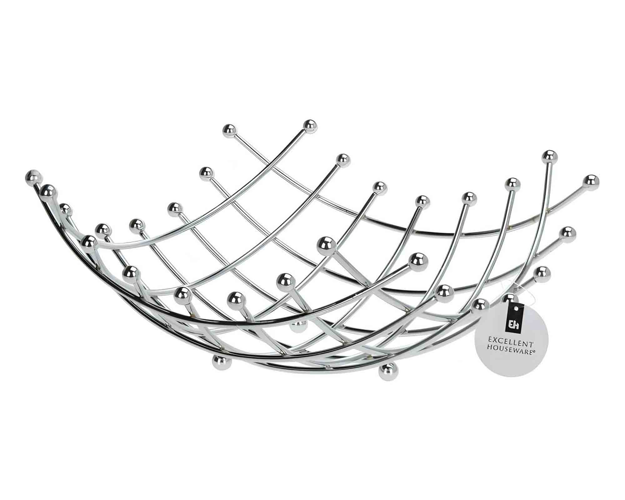 Cestino Cromo D31x14cm in Metallo