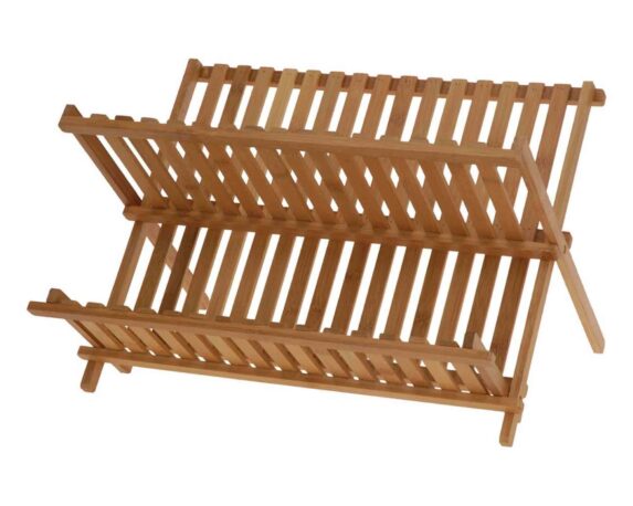 Scolapiatti Pieghevole 42x32x26cm in Bamboo