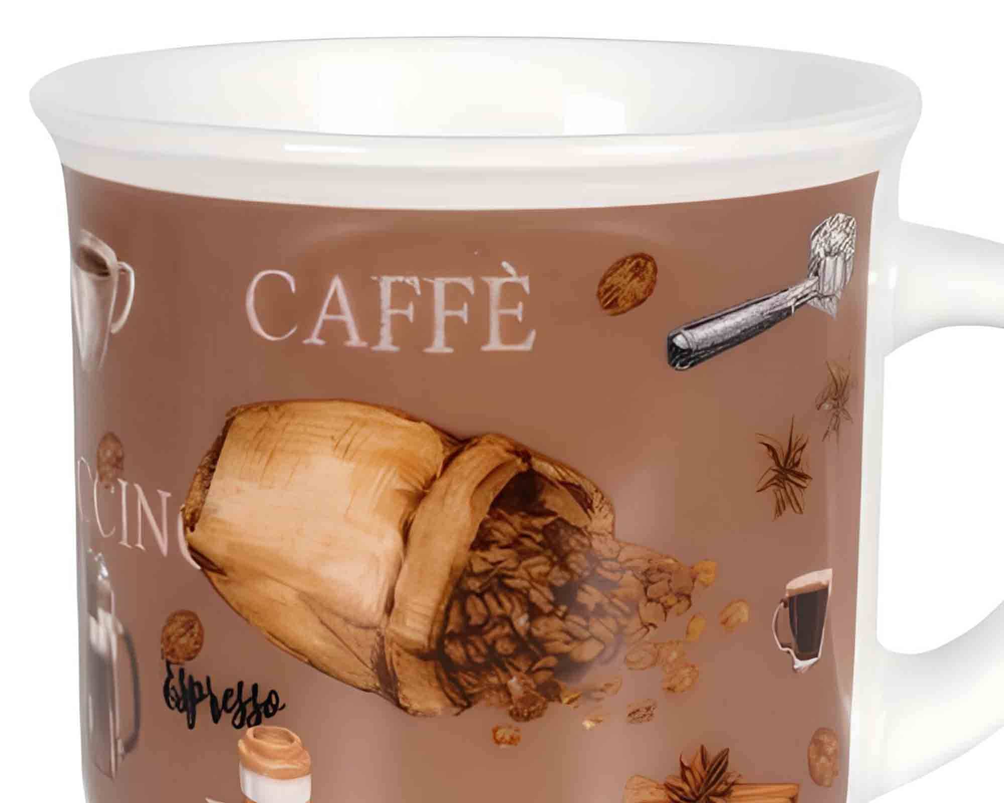 Set 3 Pz Tazza con Decorazione da Caffé da 100ml D8x5cm in Ceramica - immagine 2