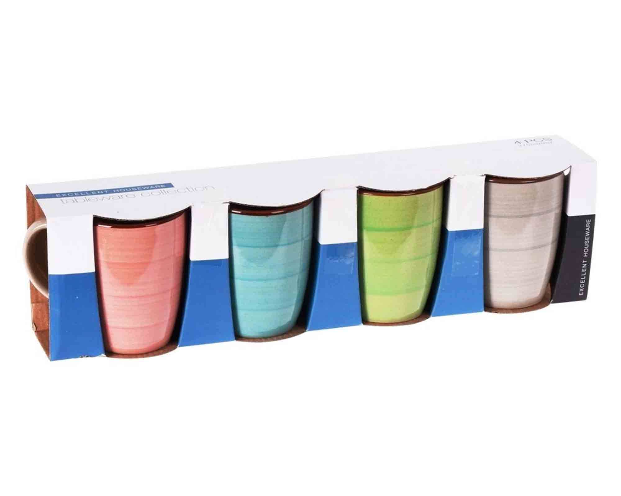 Set 4 Pz Tazza Classica e Pratica 270ml in Ceramica