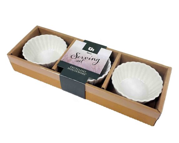 Set 3 Pz Ciotola Assortito D9x4cm in Porcellana