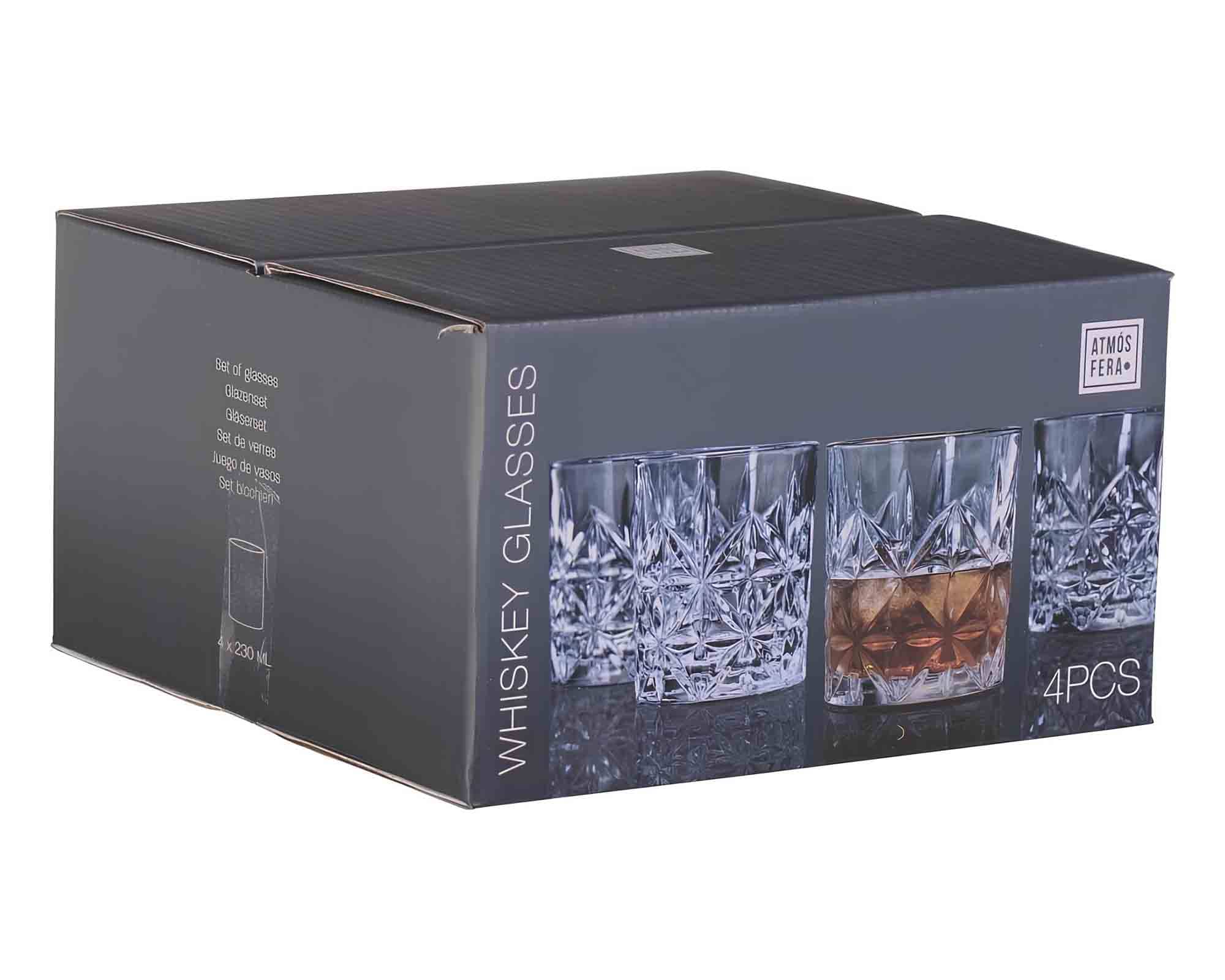 Set 4 Pz Bicchiere Tumbler da 230ml in Vetro - immagine 3