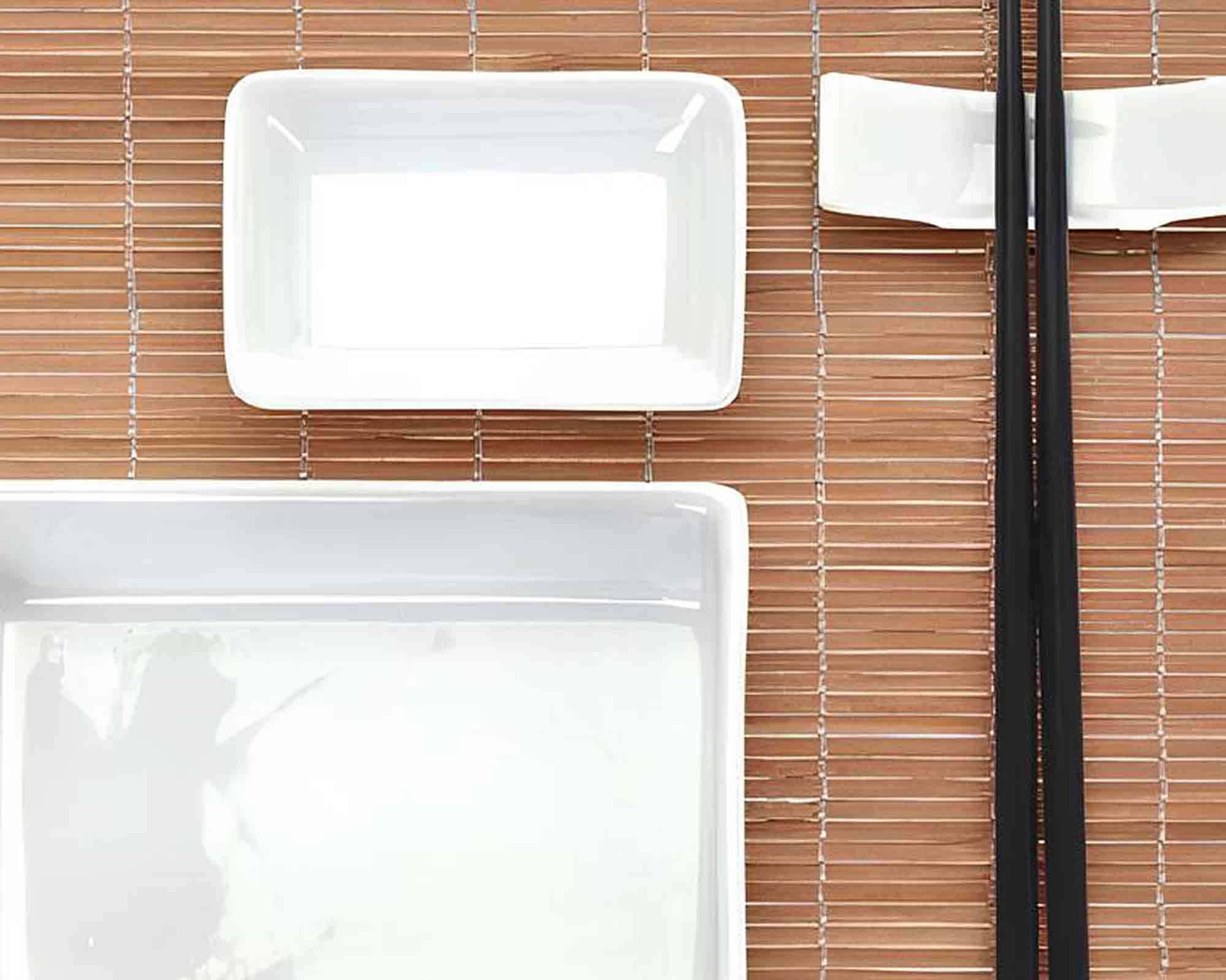 Set 10 Pz Servizio Posate per Sushi in Bamboo e Ceramica - immagine 4