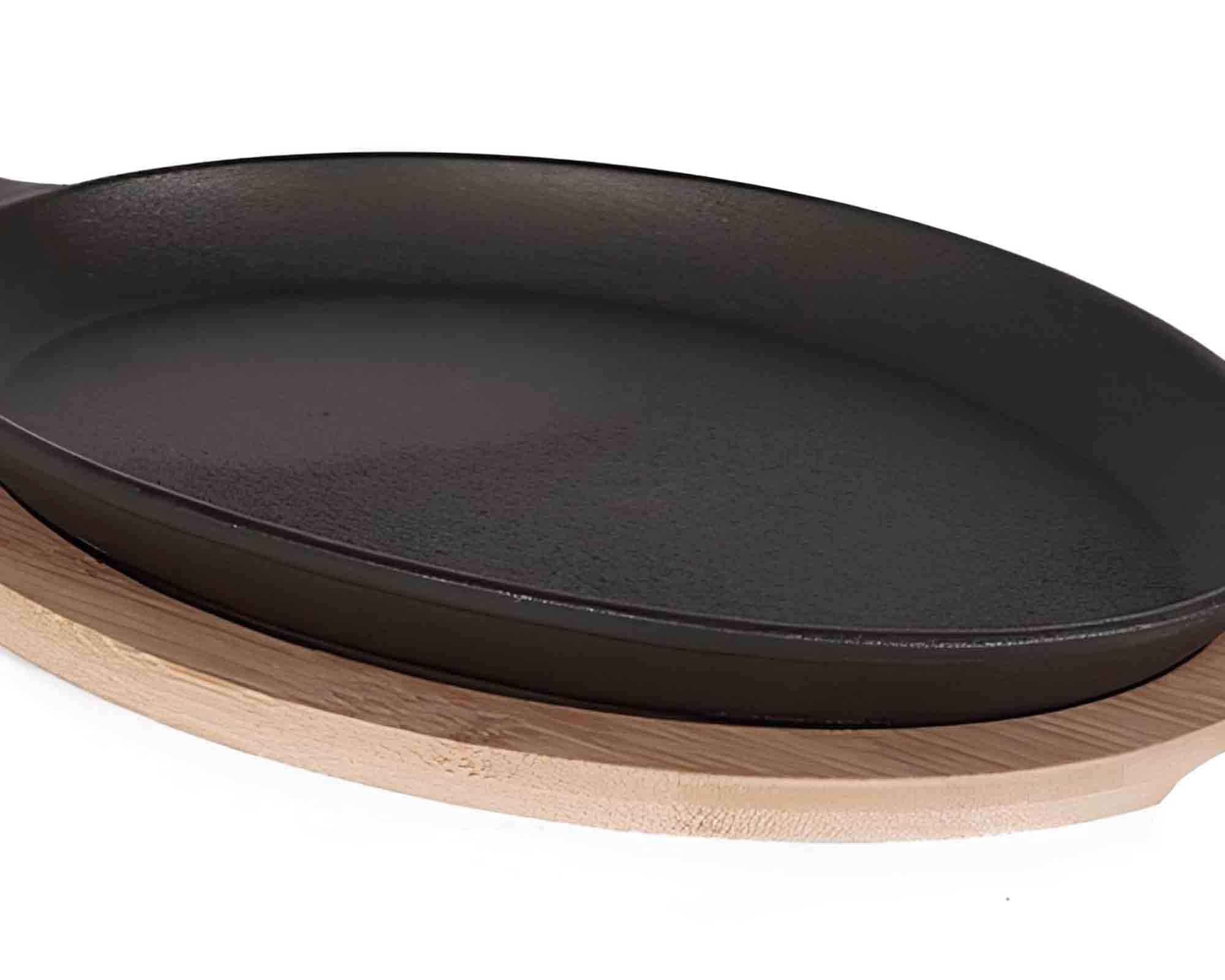 Padella con Base Tapas 24cm Ghisa e Legno - immagine 3