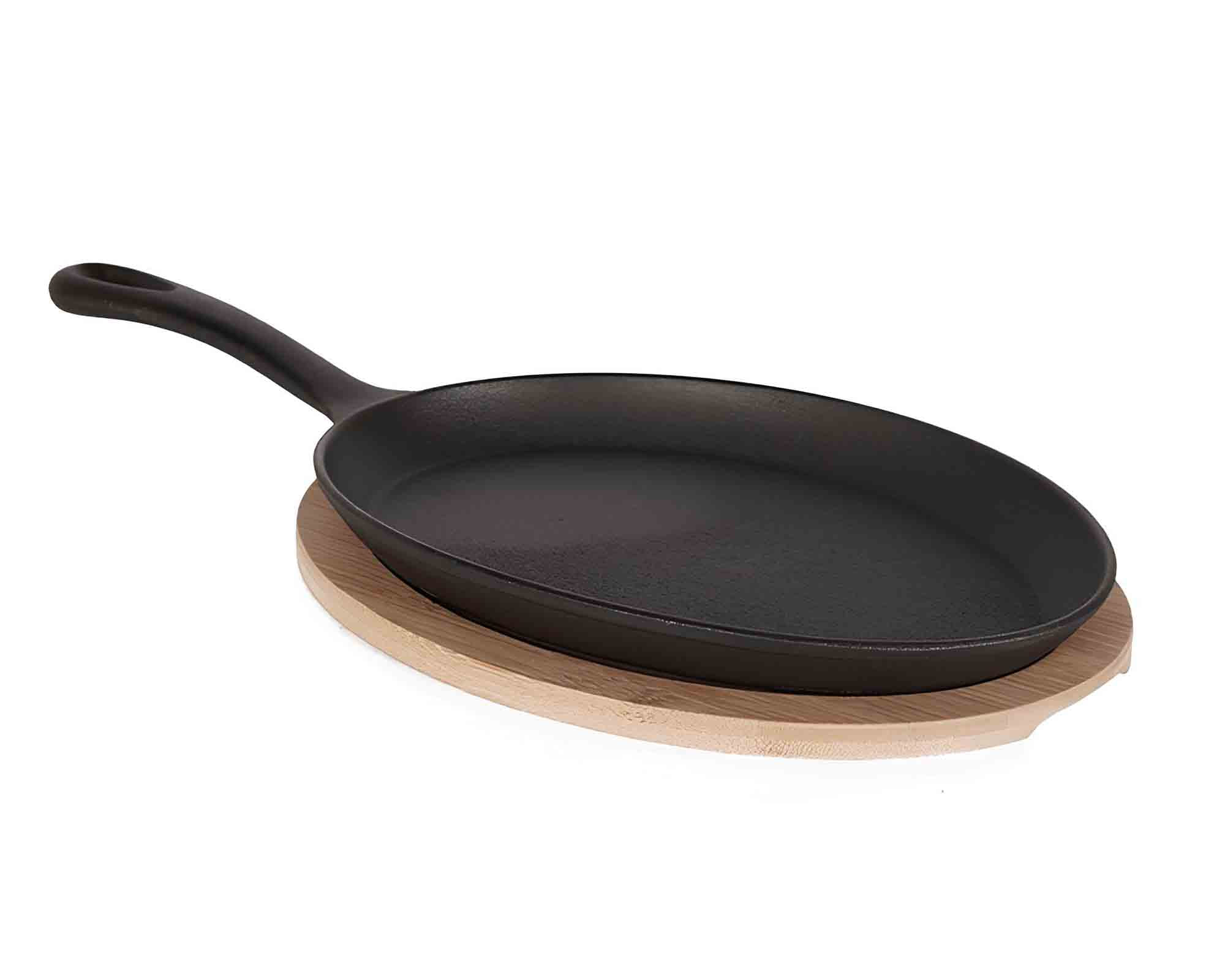 Padella con Base Tapas 24cm Ghisa e Legno