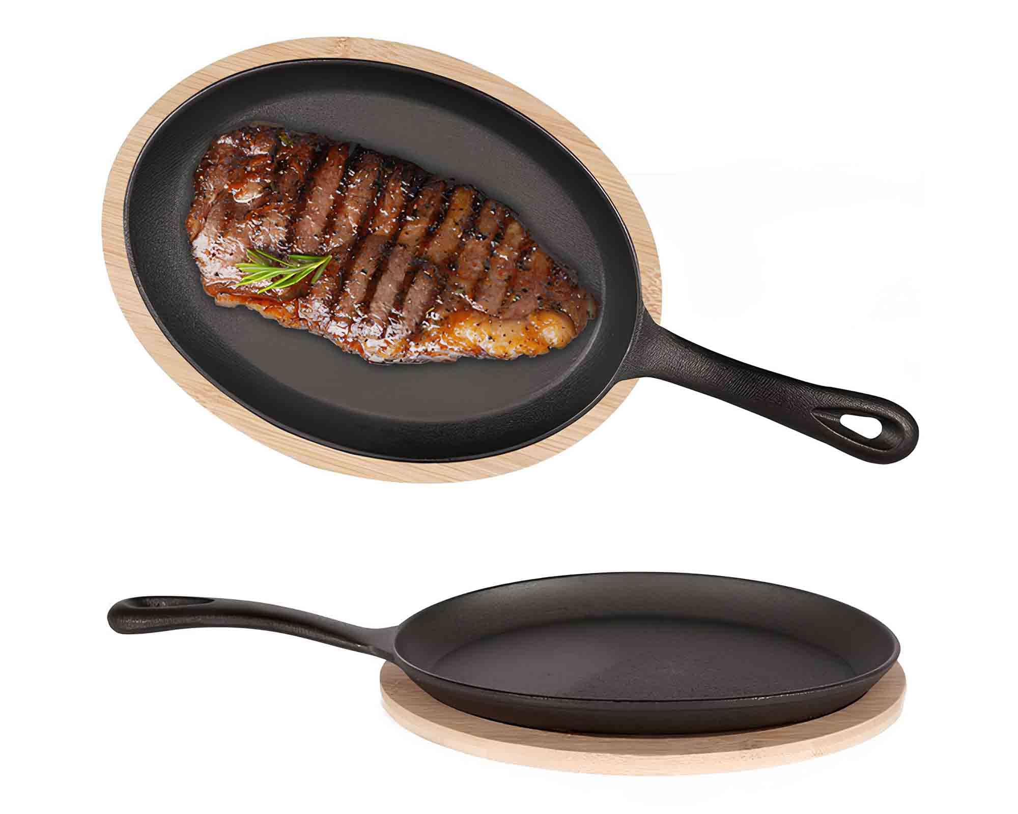 Padella con Base Tapas 24cm Ghisa e Legno - immagine 2