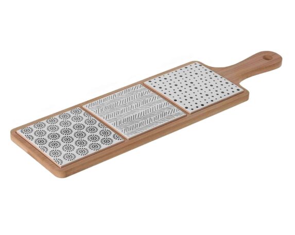 Tagliere con 2 da Portata Piani Classico e Pratico 42x12cm in Legno