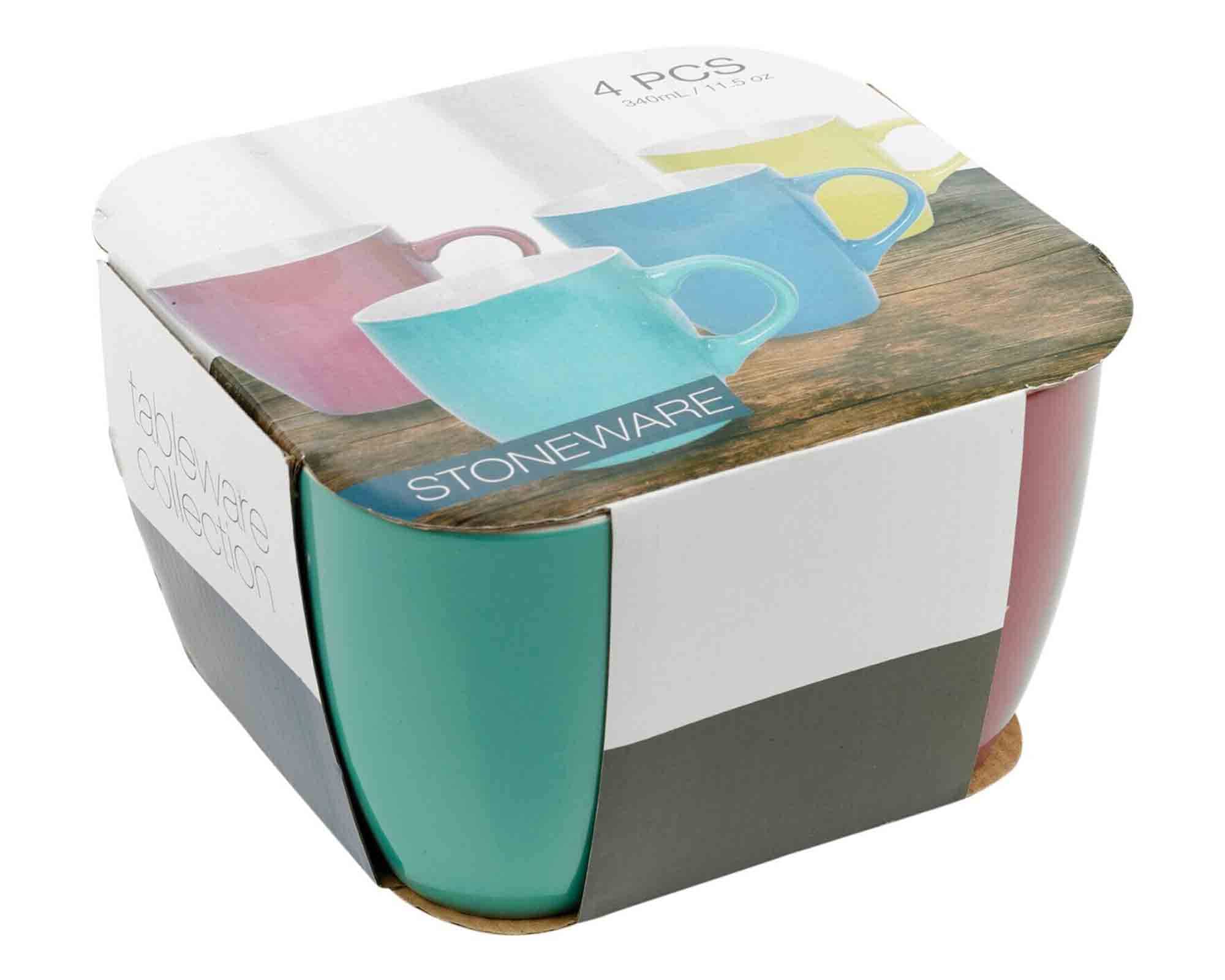 Set 4 Pz Tazza Classico e Pratico 340ml in Ceramica