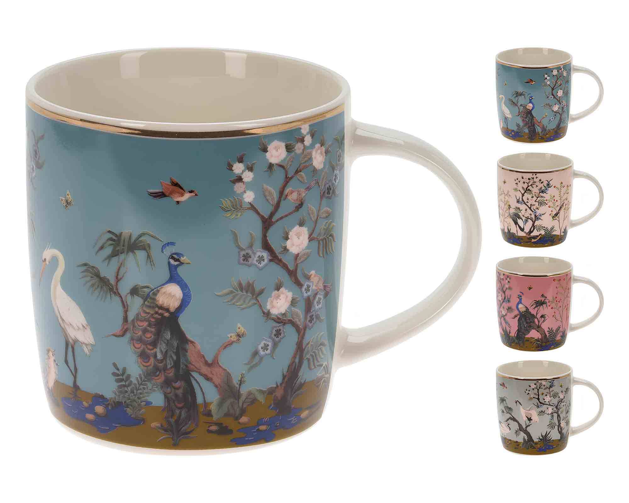 Tazza New Bone Blu Assortito 320ml in Porcellana