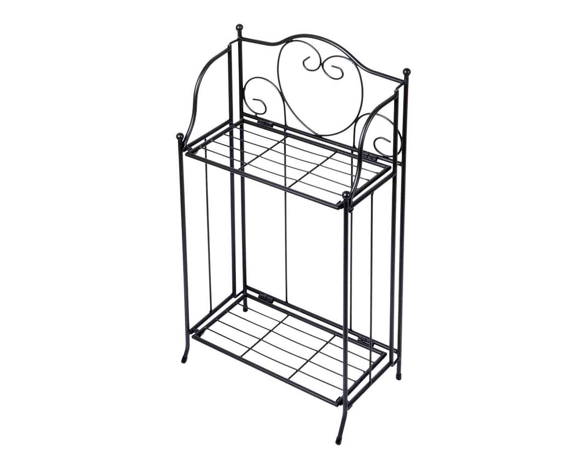 Scaffale per Piante con 2 Piani Antracite 34x65cm in Metallo