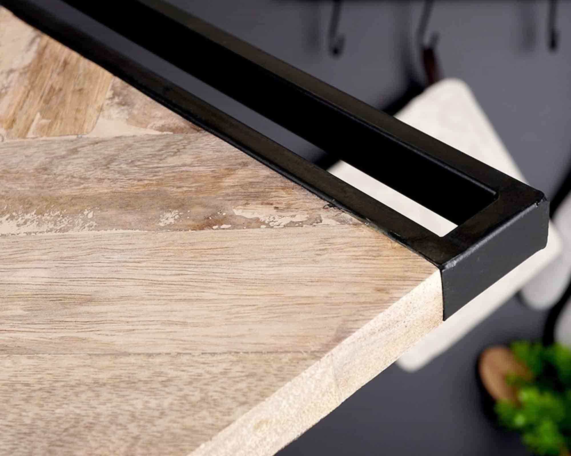 Tagliere Rettangolare Naturale e Pratico 40x29cm in Legno di Mango e Metallo - immagine 2