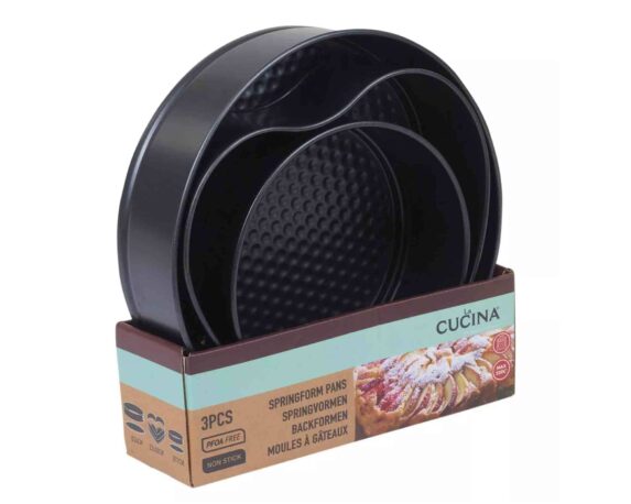Set 3 Pz Tortiere Apribili Assortito 24/22/17cm in Acciaio