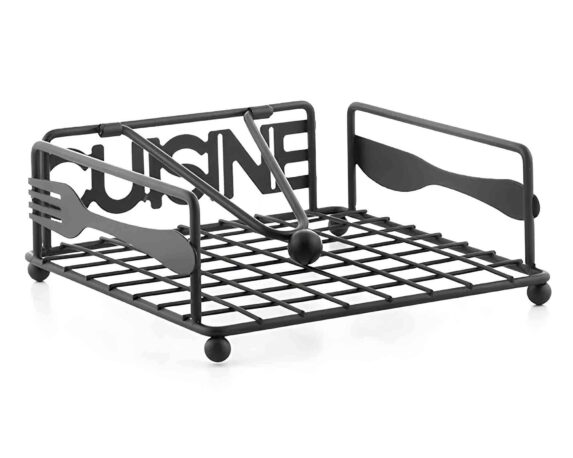 Porta Tovaglioli Nero 18x7cm in Metallo