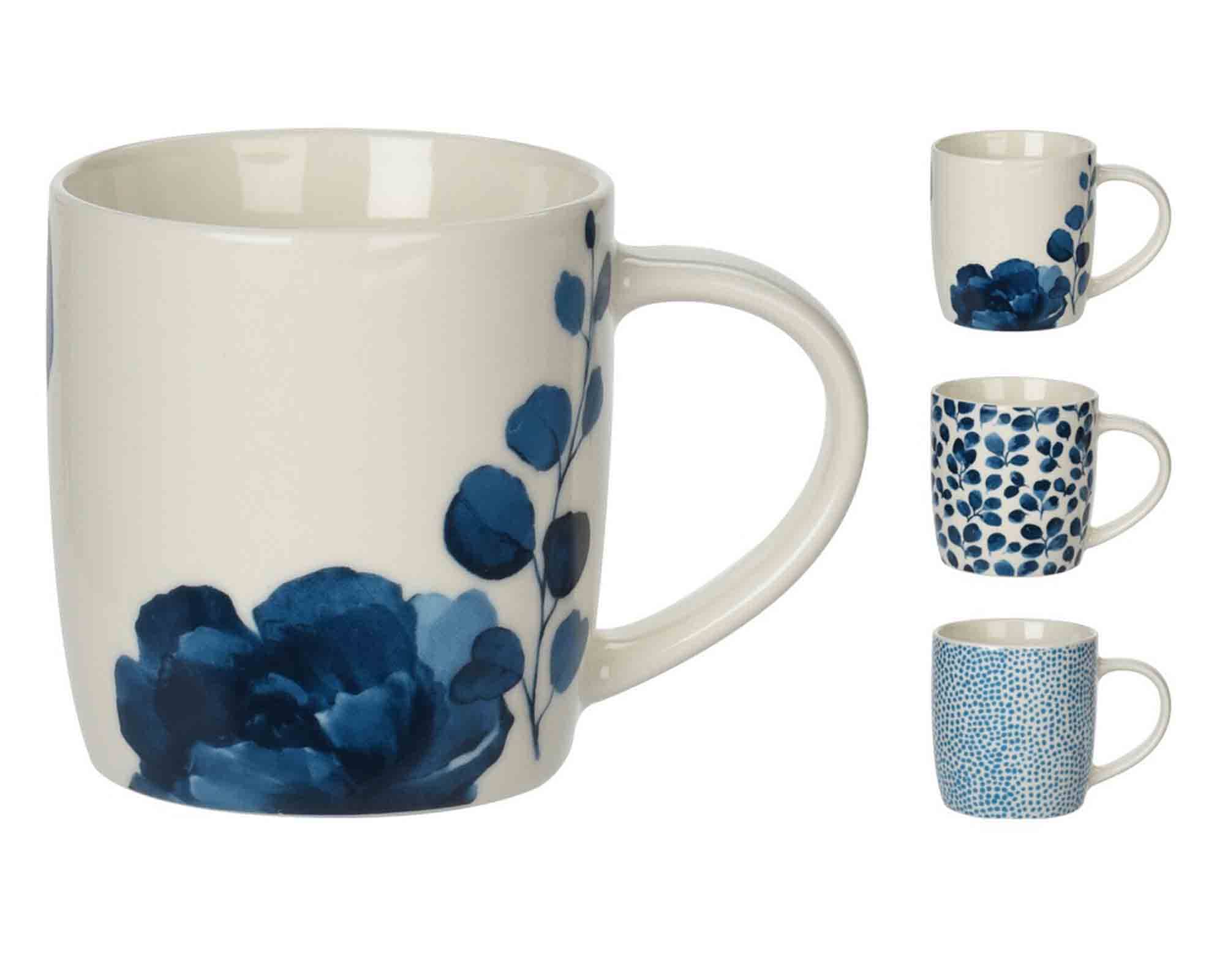 Tazza New Bone Blu Assortito D8,5x9cm 330ml in Porcellana