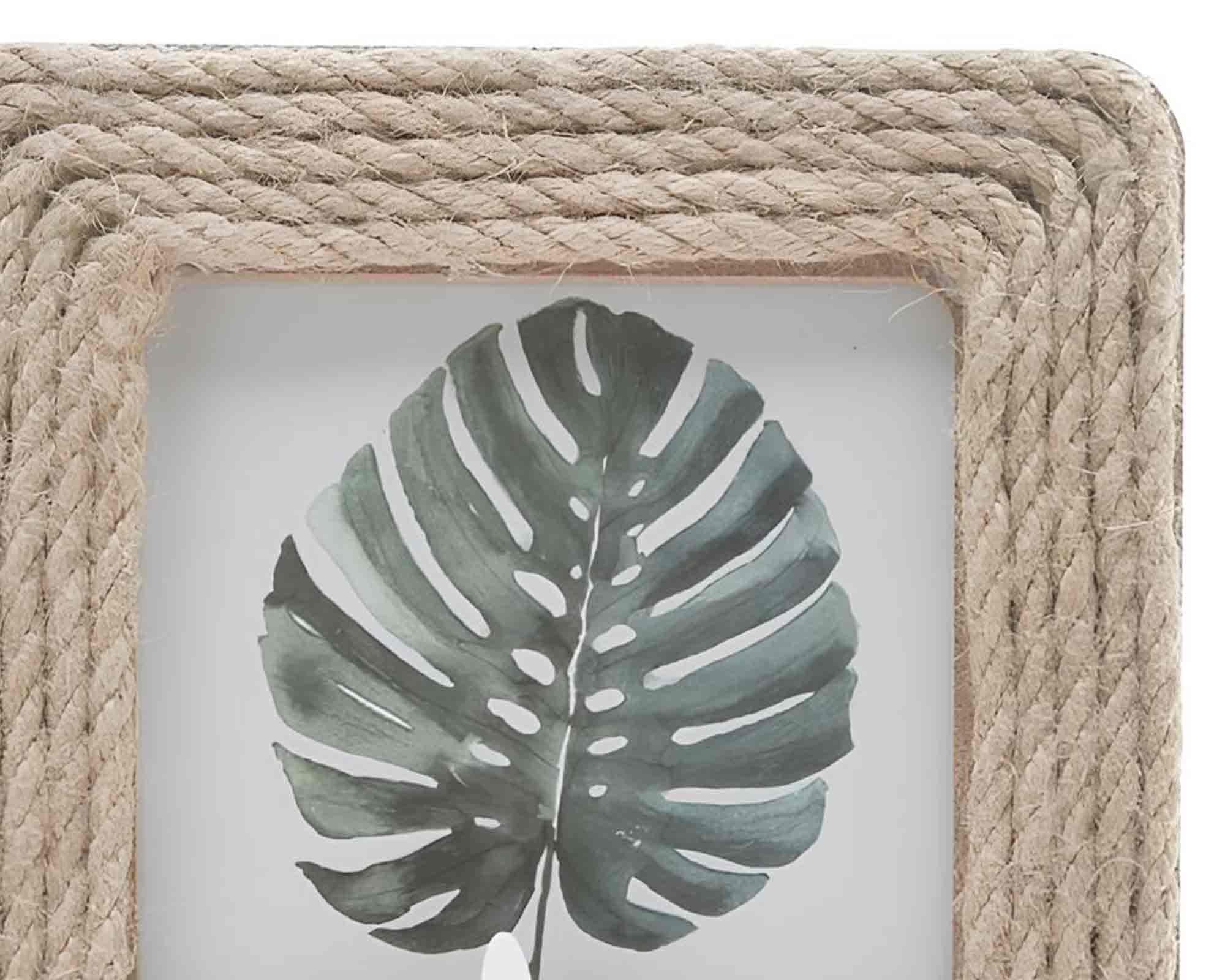 Portafoto Rustico e Naturale 14x14cm in Fibra Naturale - immagine 2