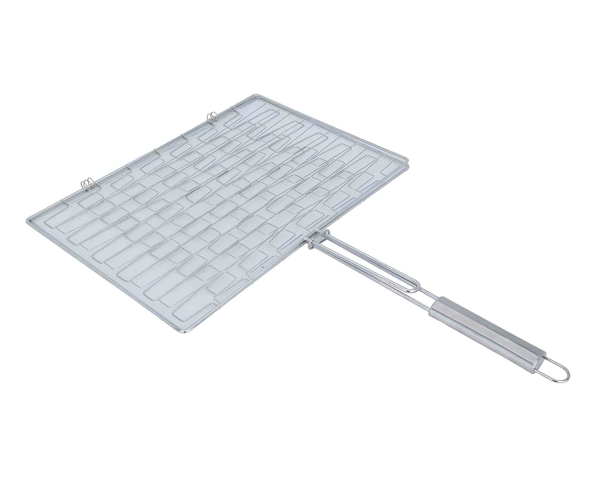 Griglia per Barbecue con Maniglia 41x28cm in Acciaio
