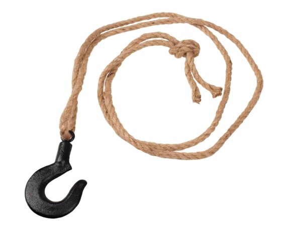 Gancio Decorativo 10,5cm in Metallo e Fibra Naturale