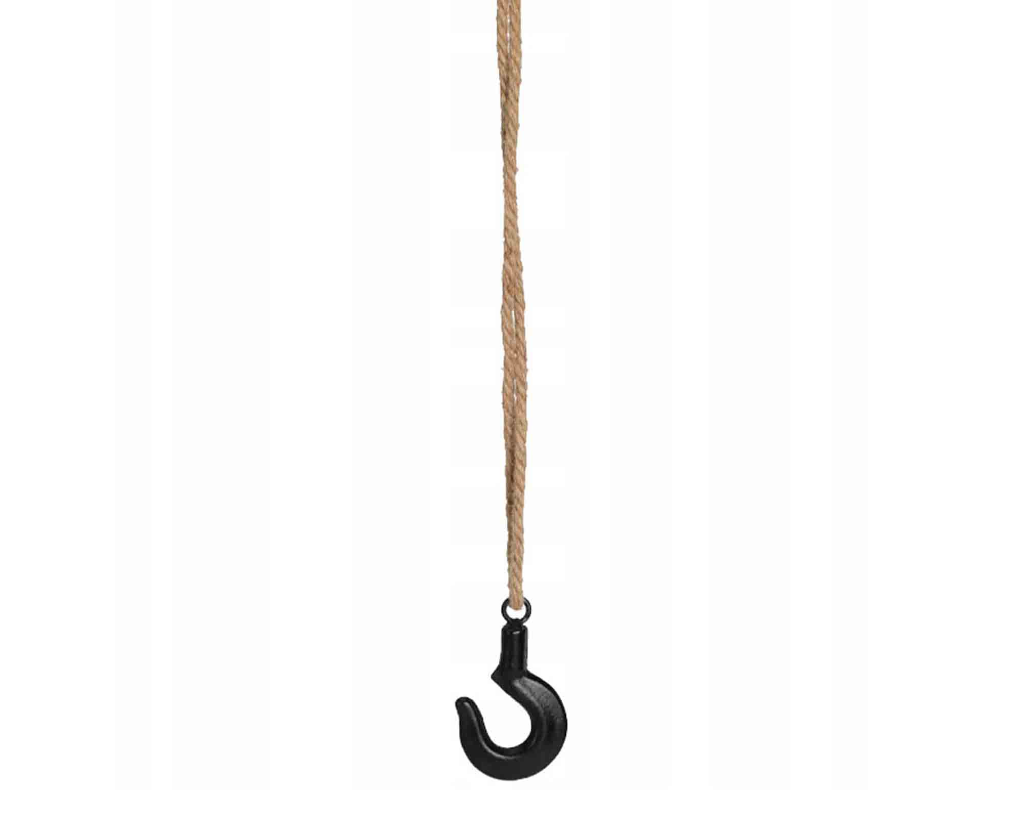 Gancio Decorativo 10,5cm in Metallo e Fibra Naturale - immagine 2