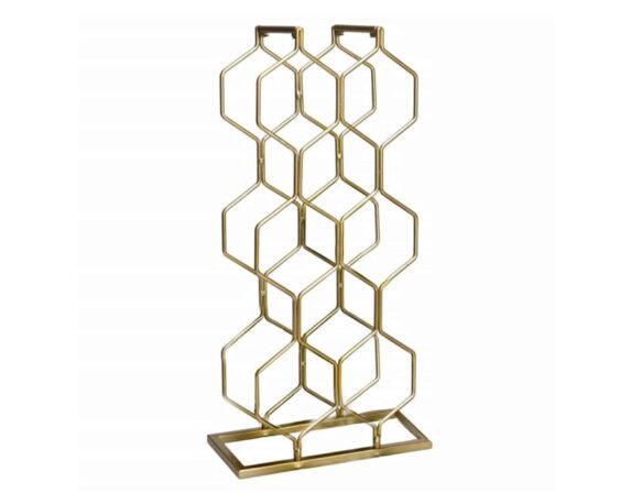 Portabottiglie con 8 Ripiani Oro 48x23x11cm in Metallo