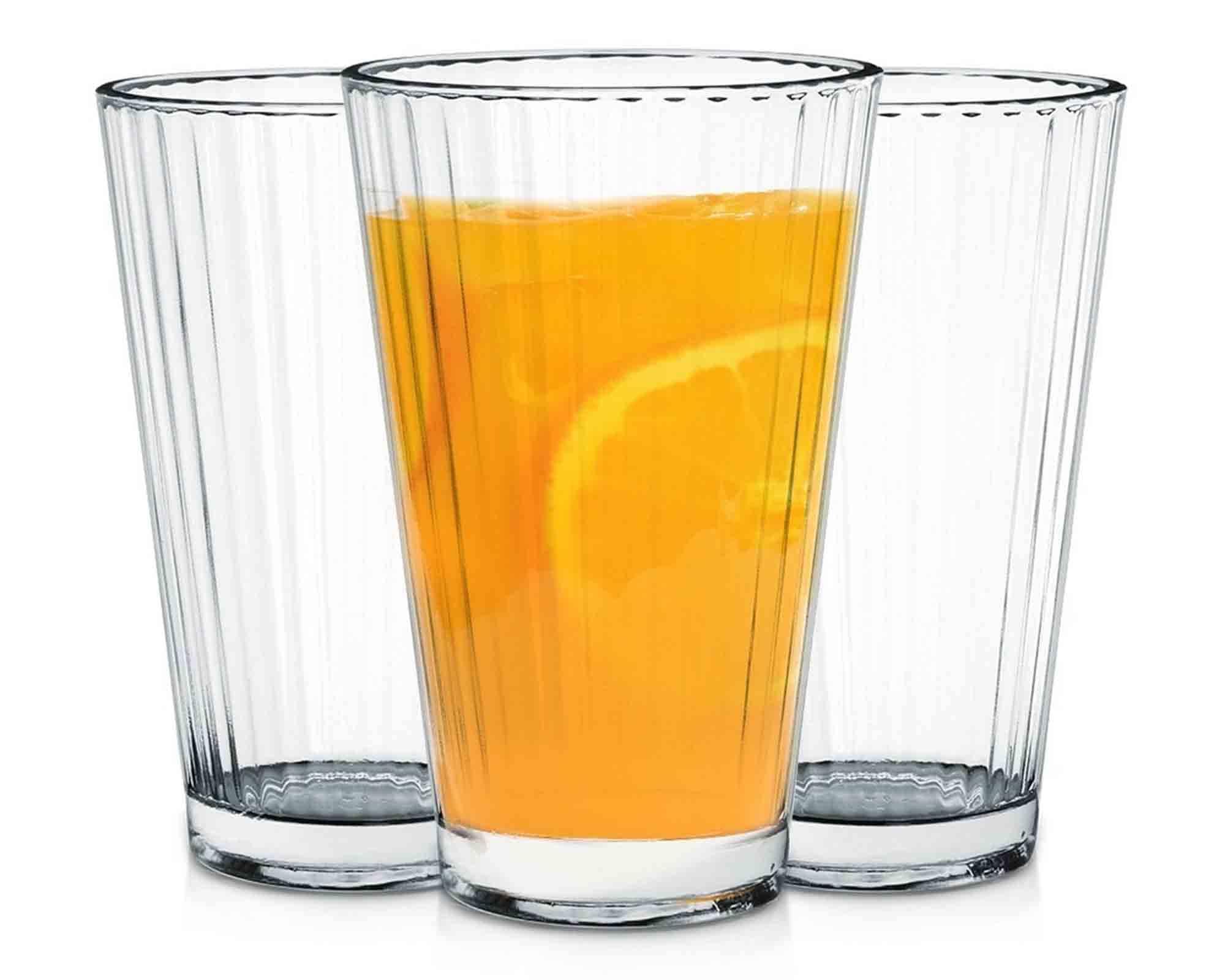 Set 3Pz Bicchiere Rigato da 300ml in Vetro - immagine 3