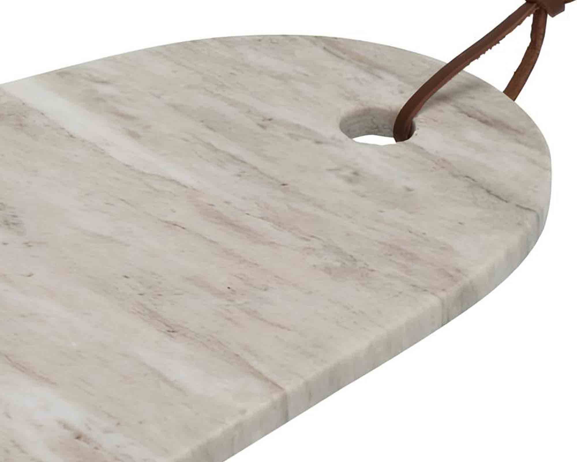 Tagliere Ovale Grigio Elegante e Pratico 30x20x2cm in Marmo - immagine 2