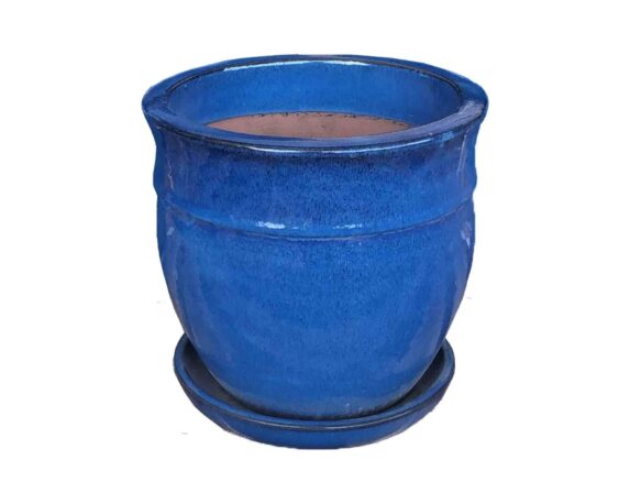 Cachepot Indoor Blu D22x23cm in Ceramica