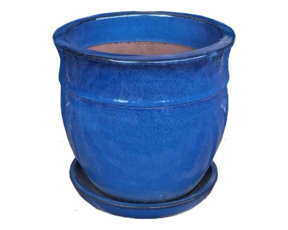 Cachepot Indoor Blu D33x38cm in Ceramica