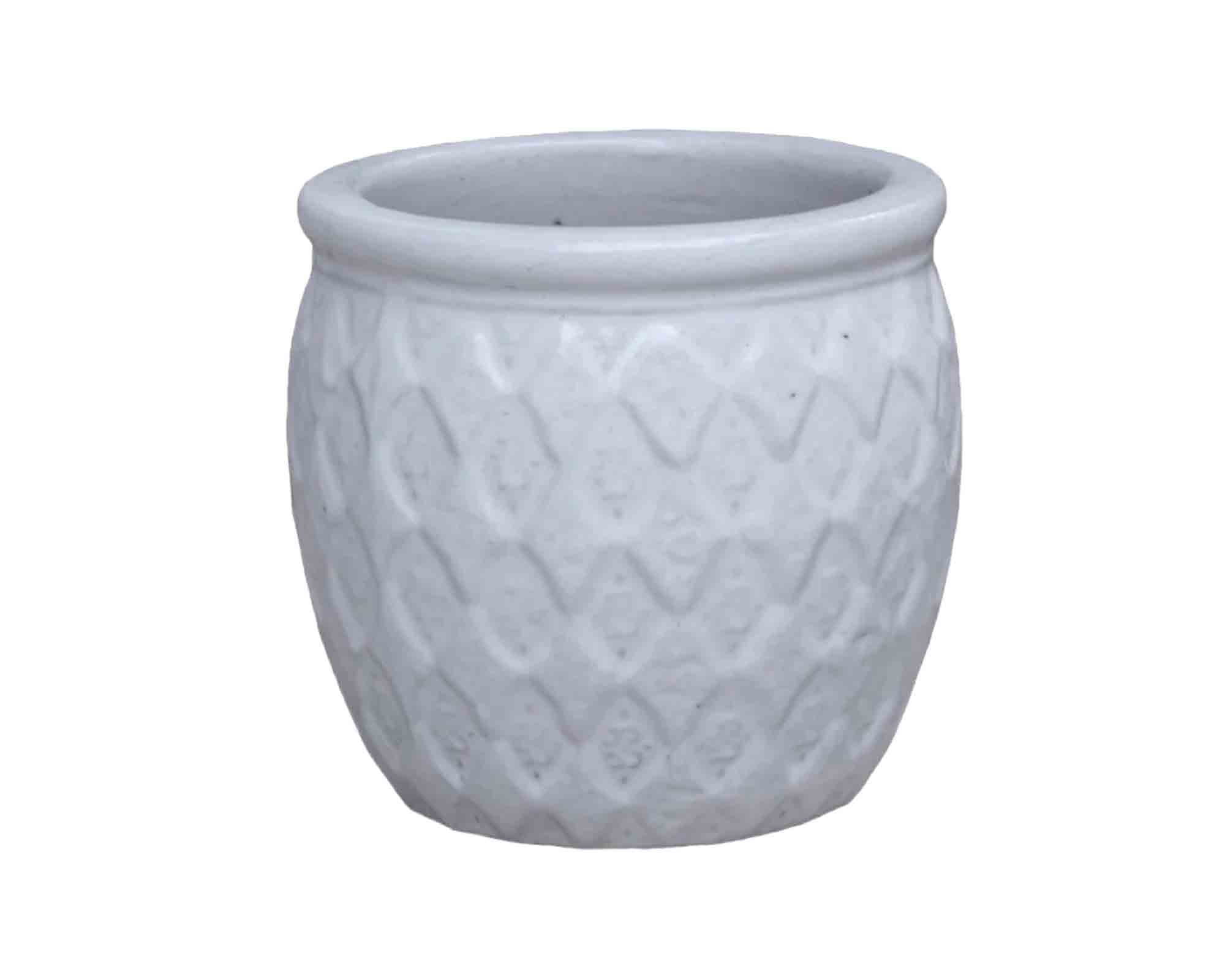 Cachepot Outdoor Bianco D19,5x19cm in Ceramica