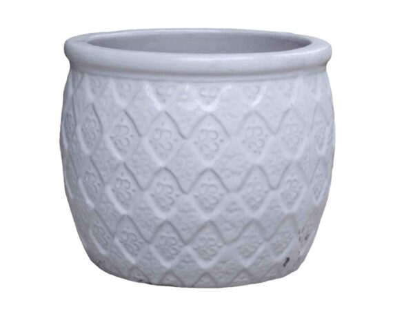 Cachepot Outdoor Bianco D24,5x28cm in Ceramica