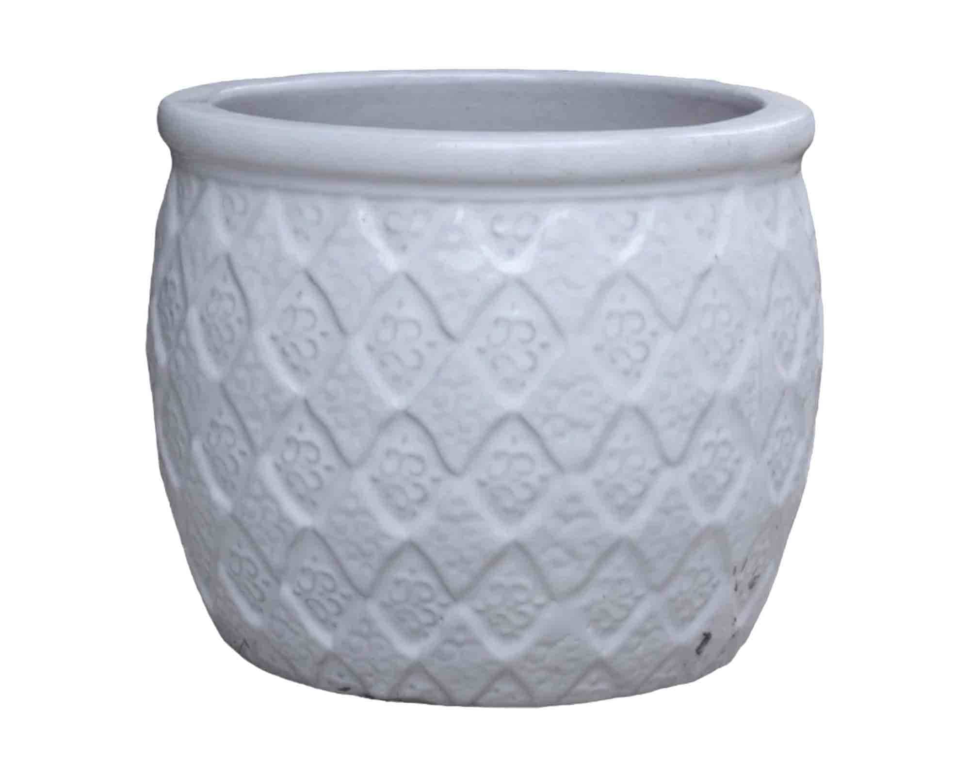 Cachepot Outdoor Bianco D24,5x28cm in Ceramica