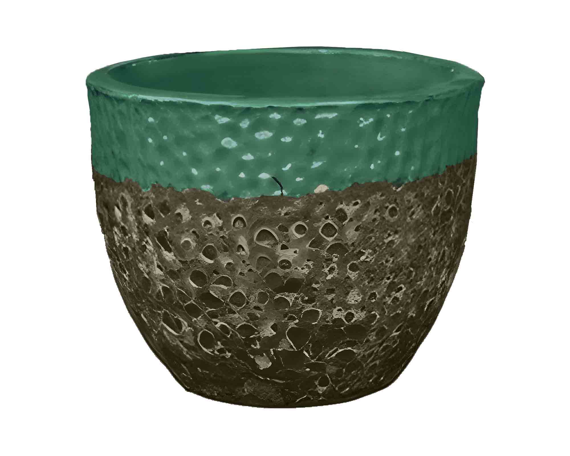Cachepot Toscana Petrolio Antracite D23x26cm in Ceramica