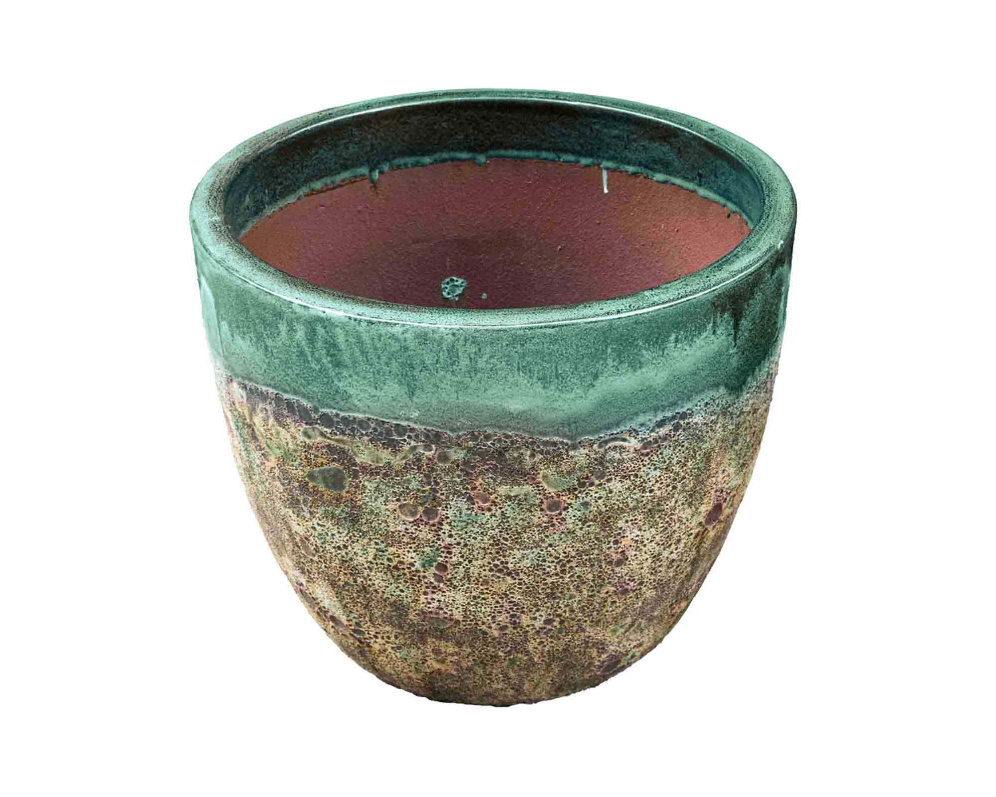 Cachepot Elengante e Pratico Verde Antracite D20x22cm in Ceramica