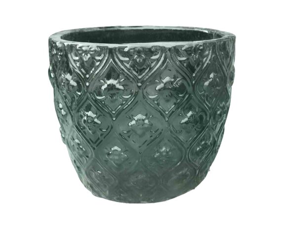 Cachepot Elengante e Pratico Petrolio D26x27cm in Ceramica