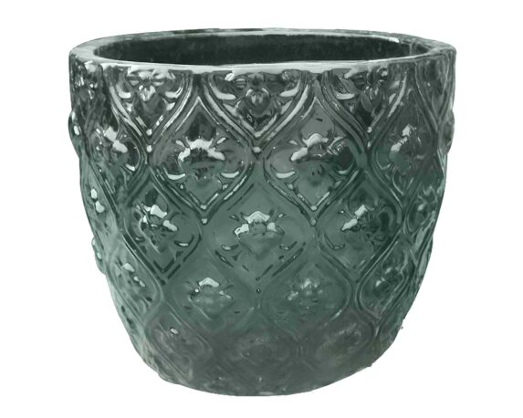 Cachepot Elengante e Pratico Petrolio D40x46cm in Ceramica