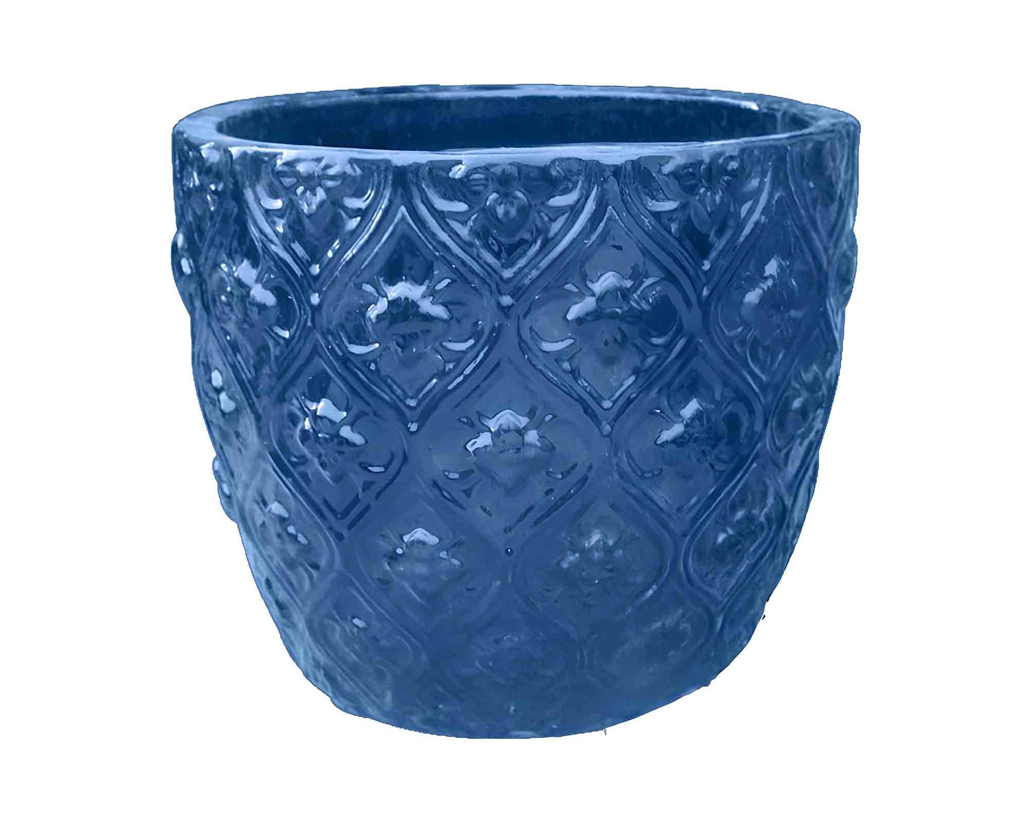 Cachepot Indoor Blu Sfumare D26x27cm in Ceramica