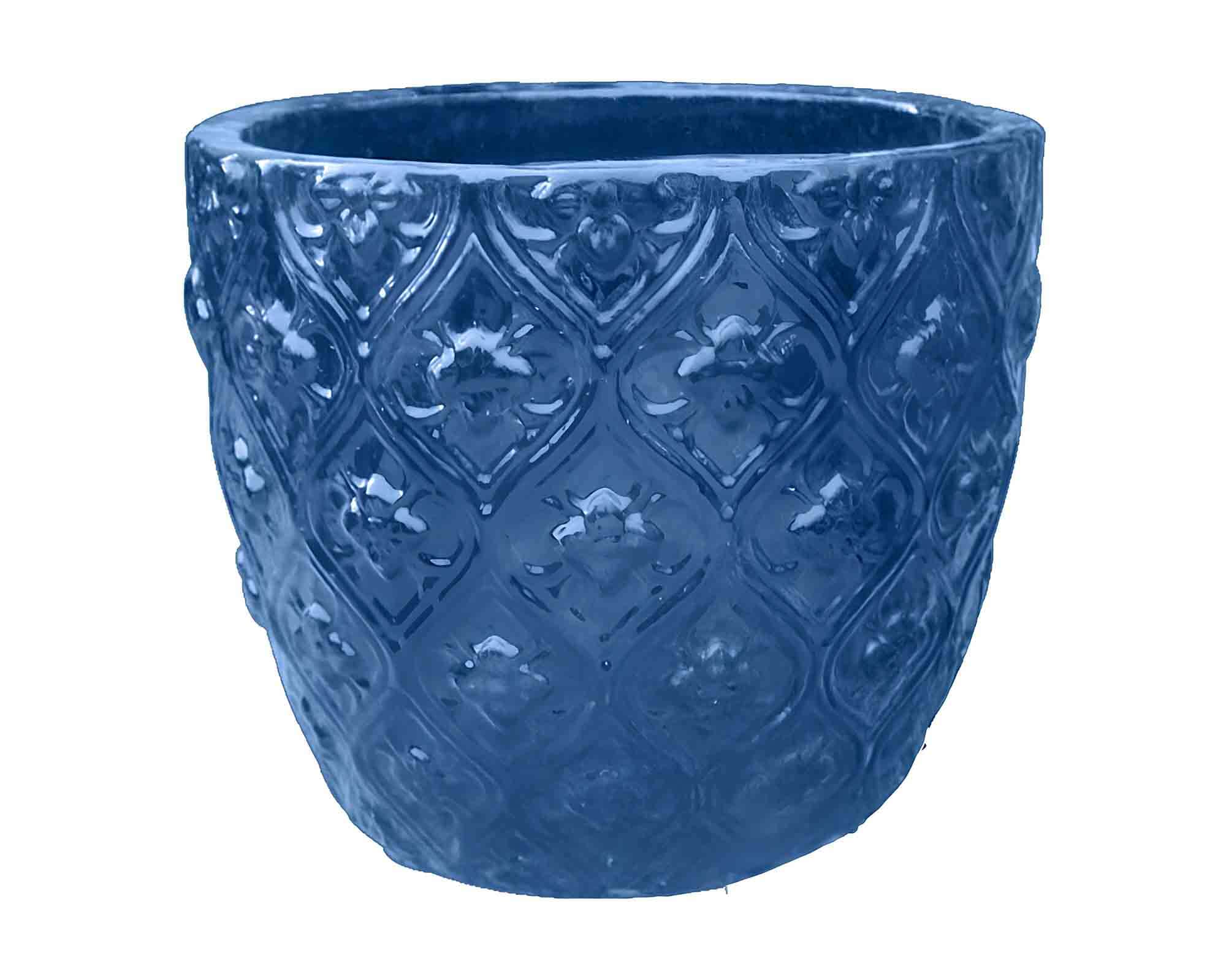 Cachepot Indoor Blu Sfumare D31x35cm in Ceramica