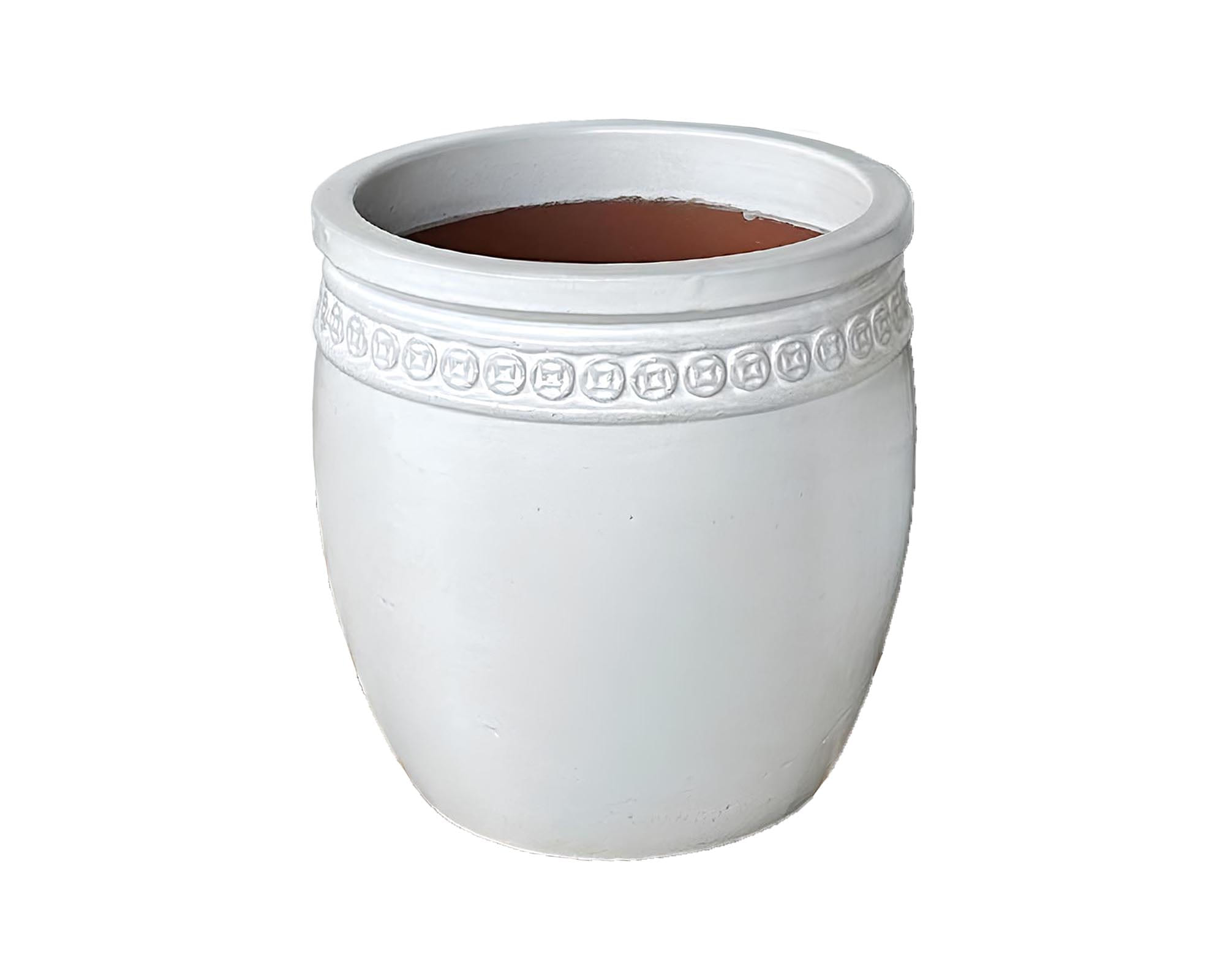 Cachepot Elegante e Pratico Bianco S D27x28cm in Ceramica
