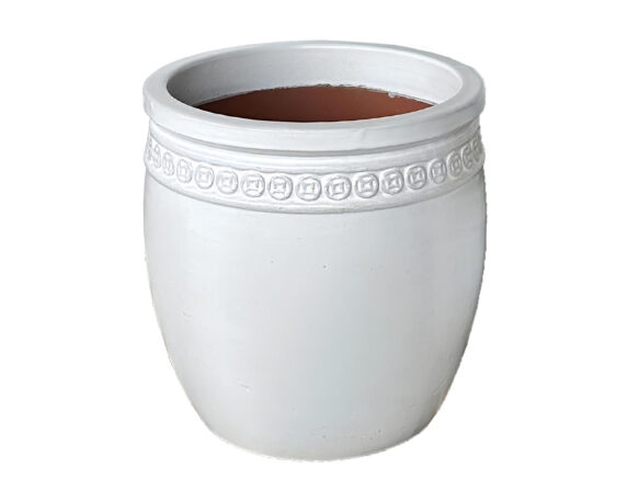 Cachepot Elegante e Pratico Bianco M D36x37cm in Ceramica