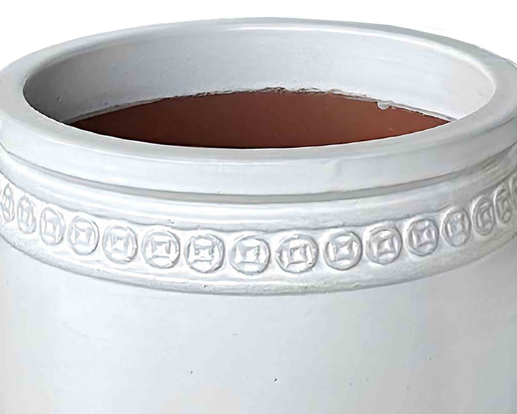 Cachepot Elegante e Pratico Bianco XL D53x58cm in Ceramica - immagine 2