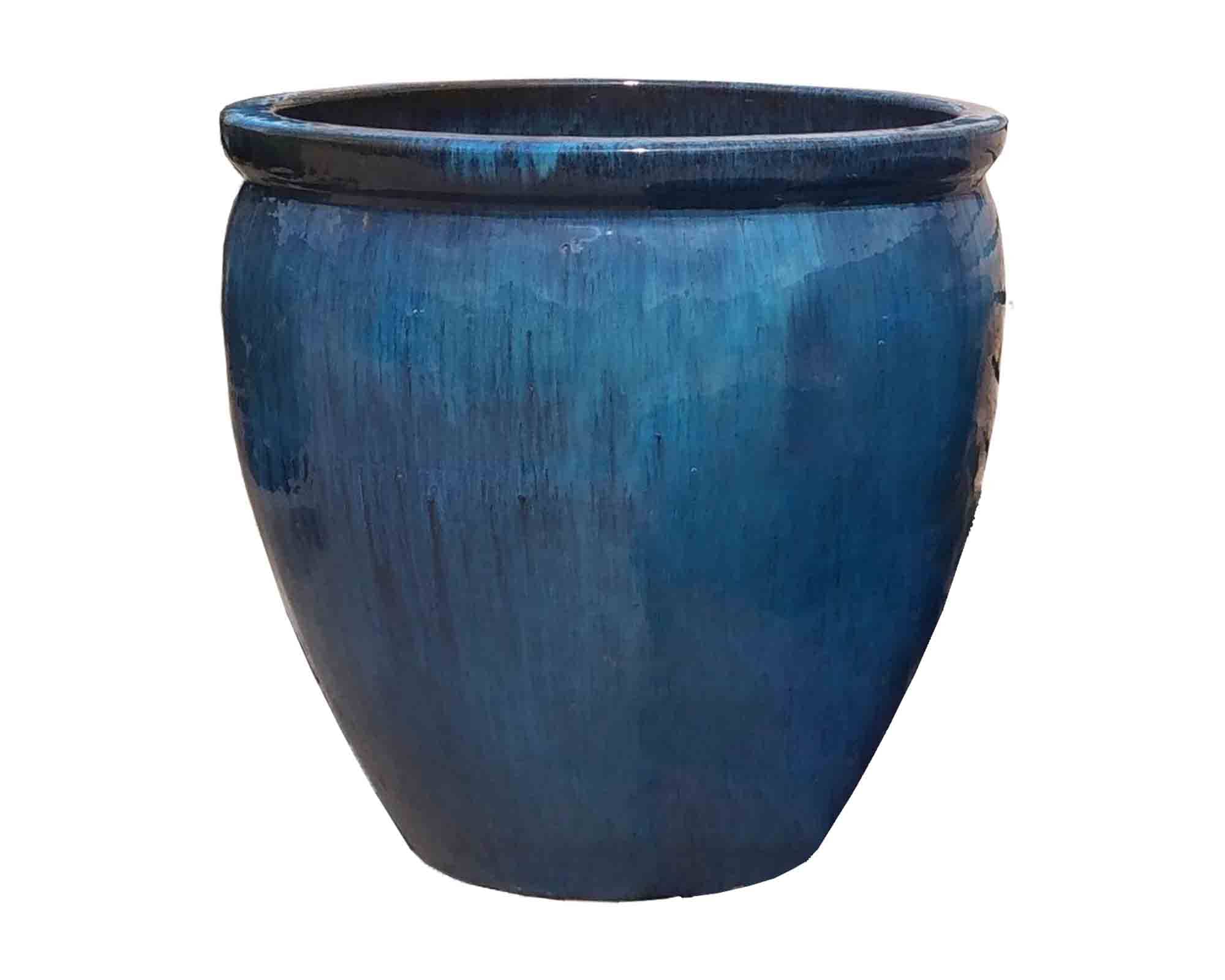 Cachepot Elengante e Pratico Blu D49x50cm in Ceramica