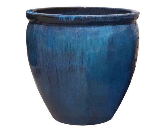 Cachepot Elengante e Pratico Blu D64x65cm in Ceramica