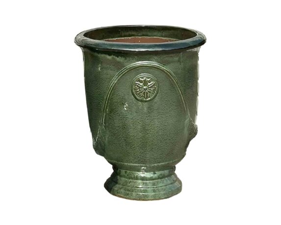 Cachepot con Piattino Indoor Petrolio D22x27cm in Ceramica