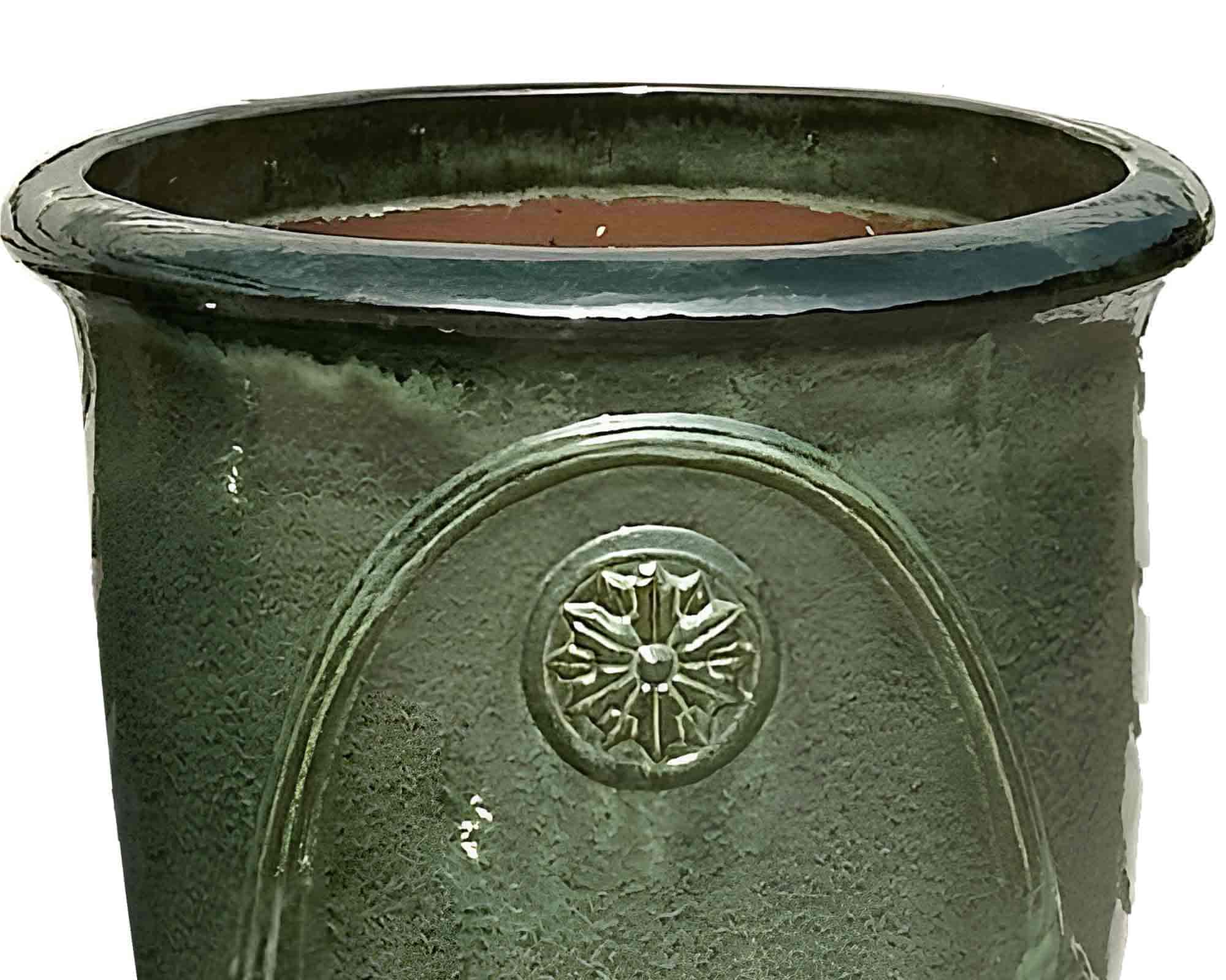 Cachepot con Piattino Indoor Petrolio D30x40cm in Ceramica - immagine 2